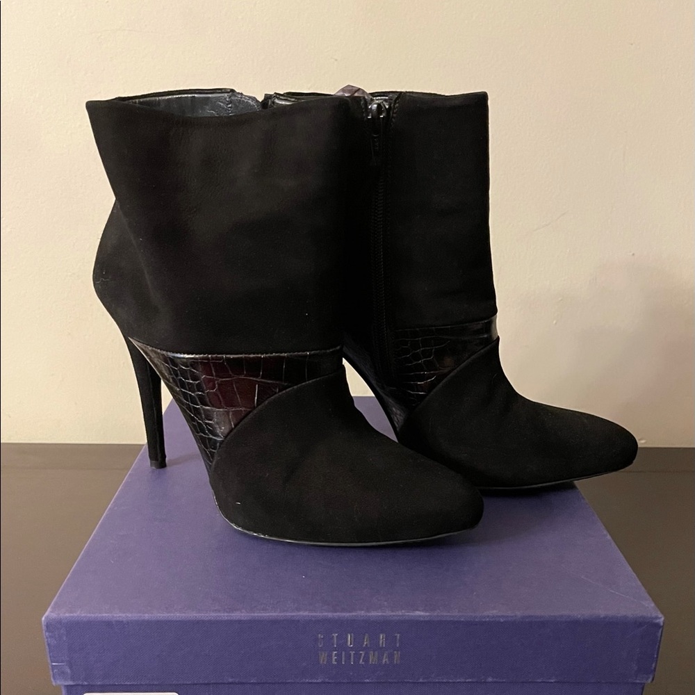 Stuart Weitzman - Black Suede Ankle Boot